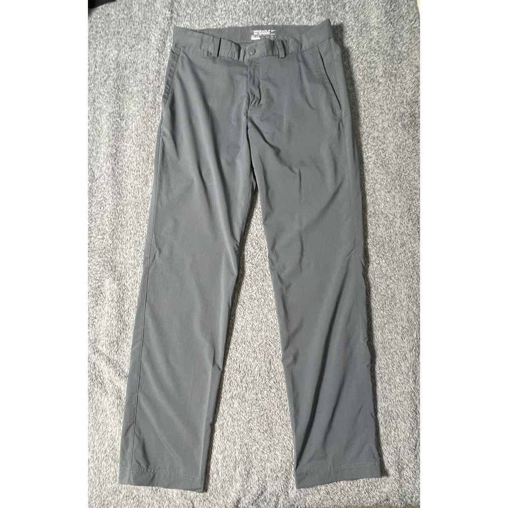 Nike Golf Tour Performance Dri-FIT Pants Mens 30x32 Grey Flat Front Trousers